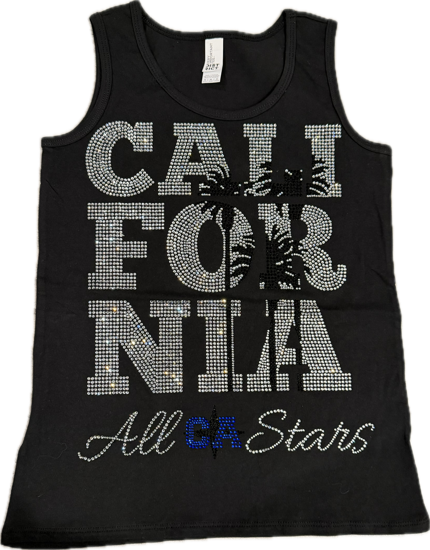 Black Bling Palm Tank Top