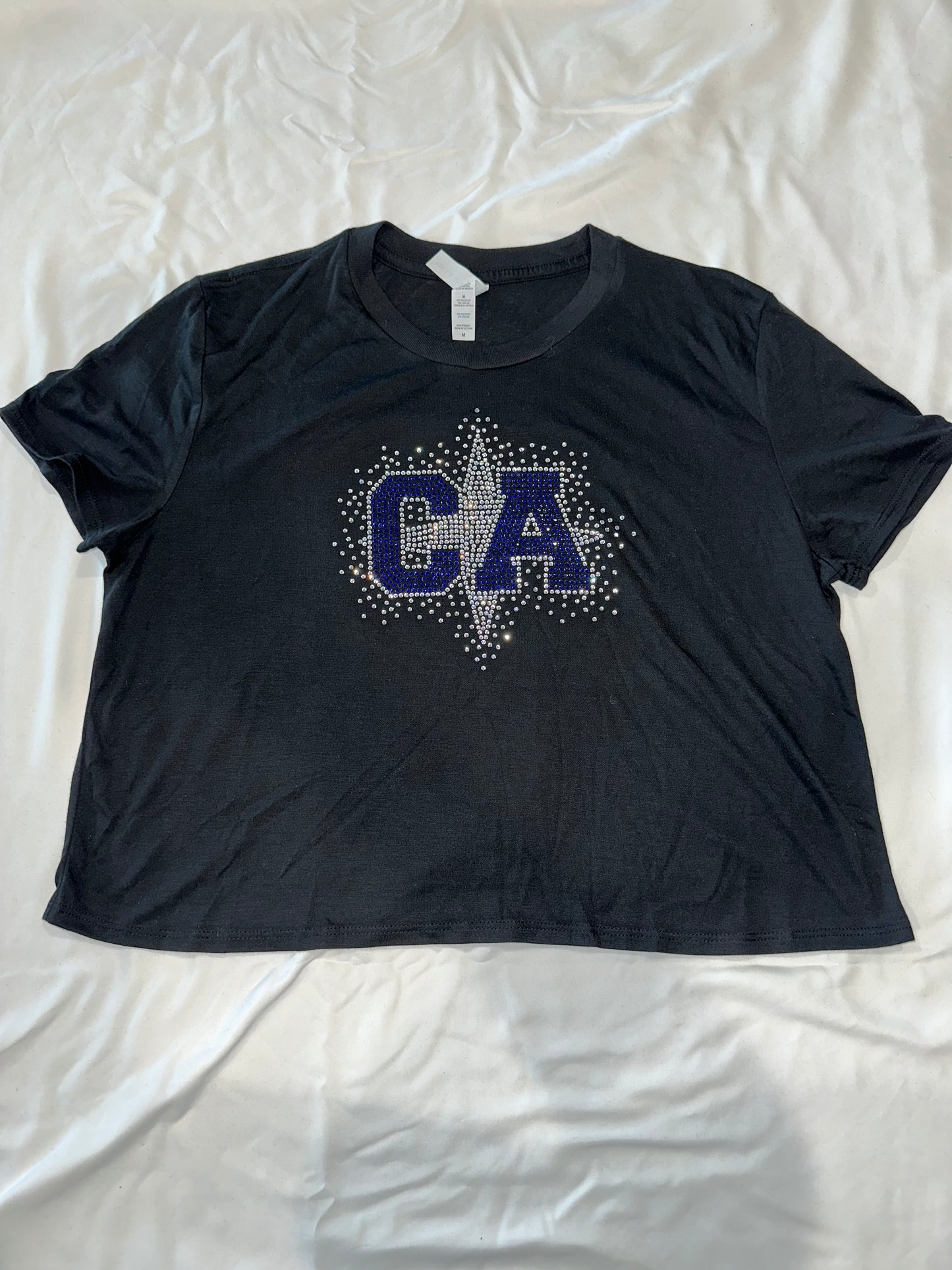 Black Bling Logo Crop T-Shirt